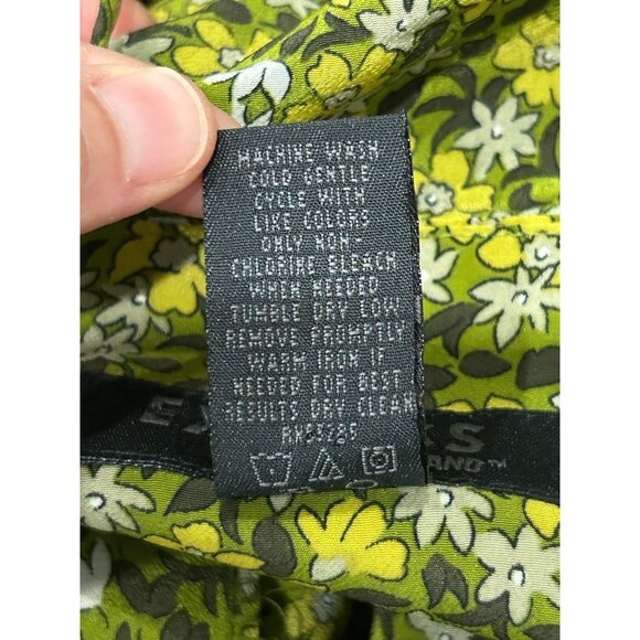 Express Floral Midi Dress Green Yellow Size 11/12 Sleeveless Sundress Boho Chic - Picture 7 of 9